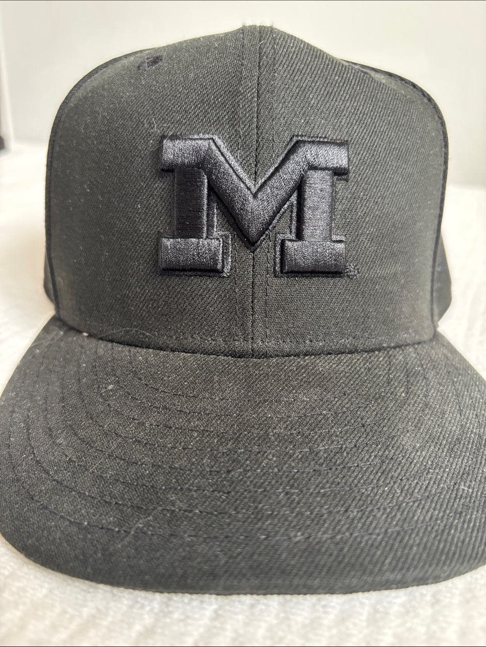 Michigan Black Baseball Cap with Raised 'M' Logo